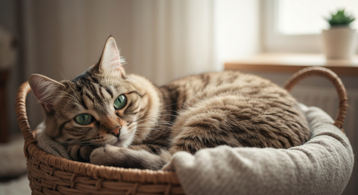 A healthy and fluffy grey-and-white bicolor Exotic Shorthair cat with a flat face and big round eyes sits proudly on a soft cushion.