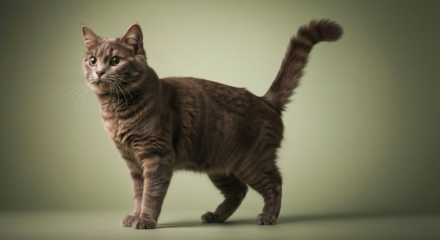 A majestic adult Sphynx cat standing proudly in a studio with a soft-grey background.