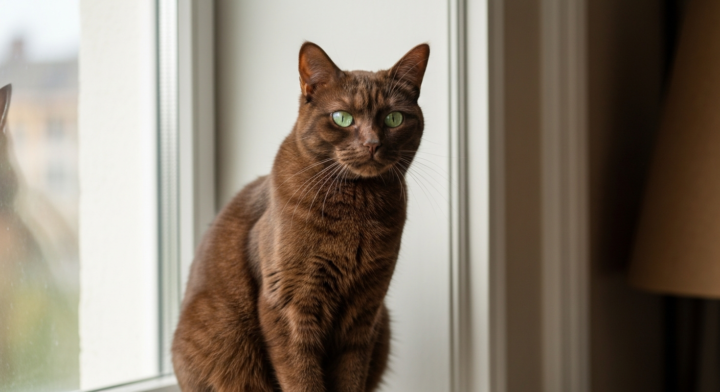 A Domestic Shorthair cat sitting on a plush white window perch looking out a sunny window.